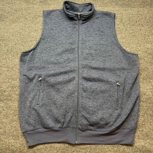 KingSize Blue Fleece Vest 3XL Tall Full Zip Big &‎ Tall Outdoor Casual Layer